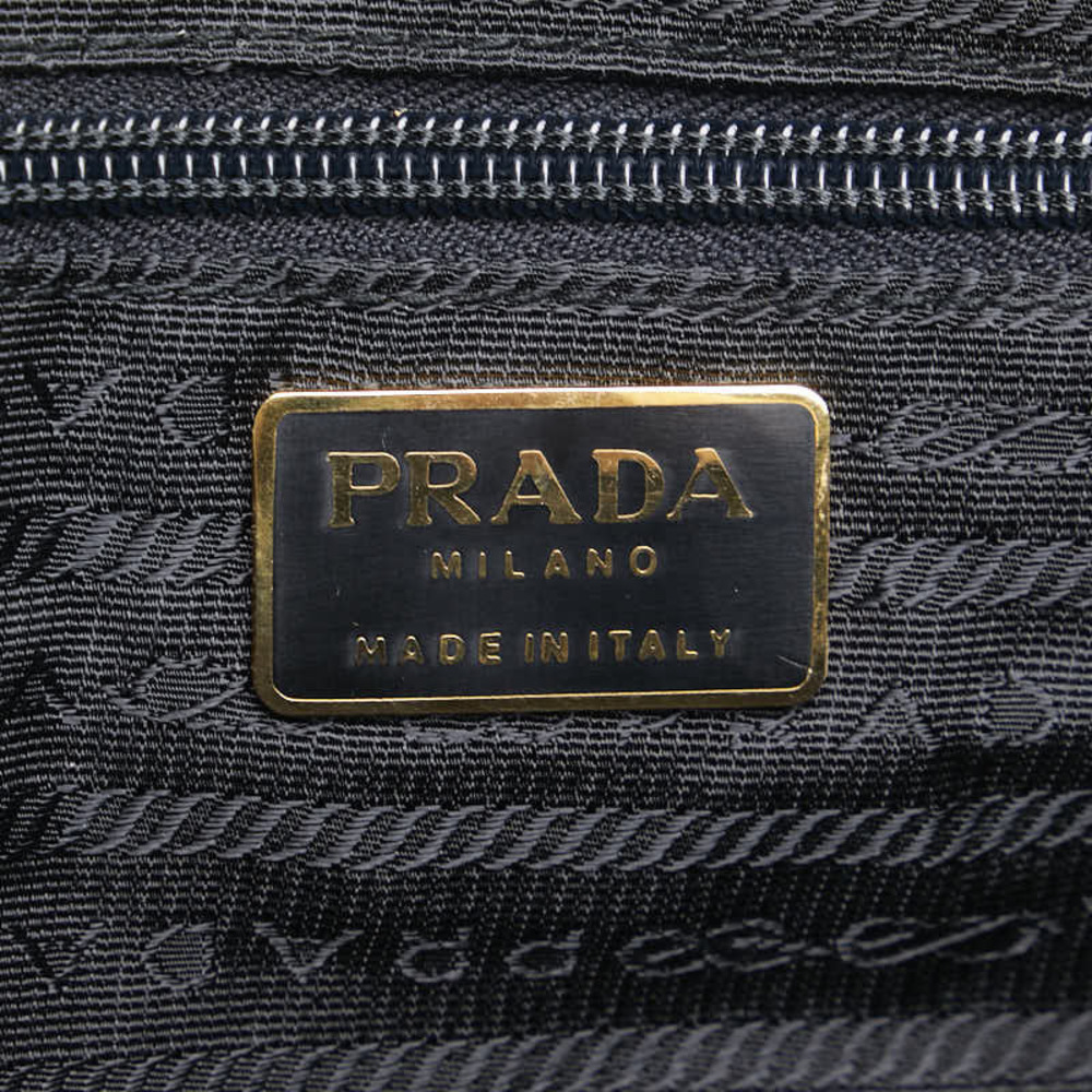 Prada Crocodile Brown Black Triangular Leather Ny… - image 8